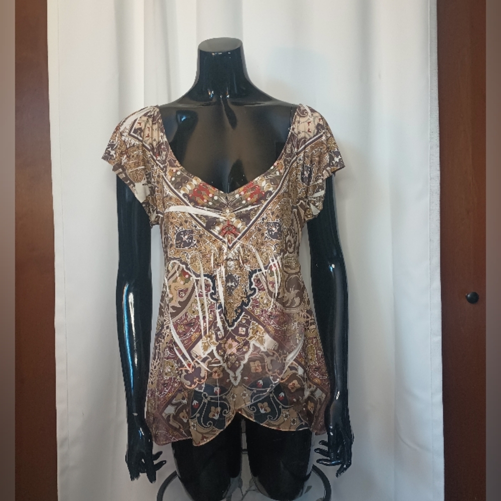Apt 9 Womens Y2K Forest Fairy Babydoll Top Medium Layered Whimsical Ethereal